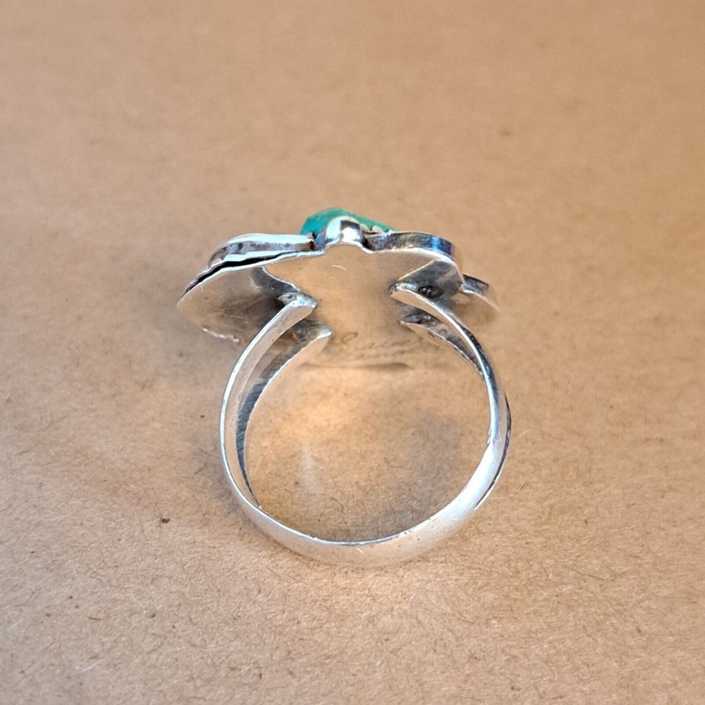 Vintage Navajo Signed Susie Benally Sterling Silver 925 Turquoise Ring Size 6.25 - Picture 6 of 8